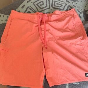 Vibrant Coral Men's Swim Board Shorts